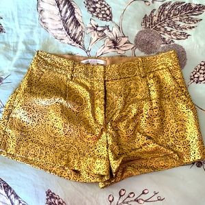 Gold Diane von Furstenberg shorts. Size 10.
